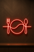 LED Neon Sign Cutlery 100 cm