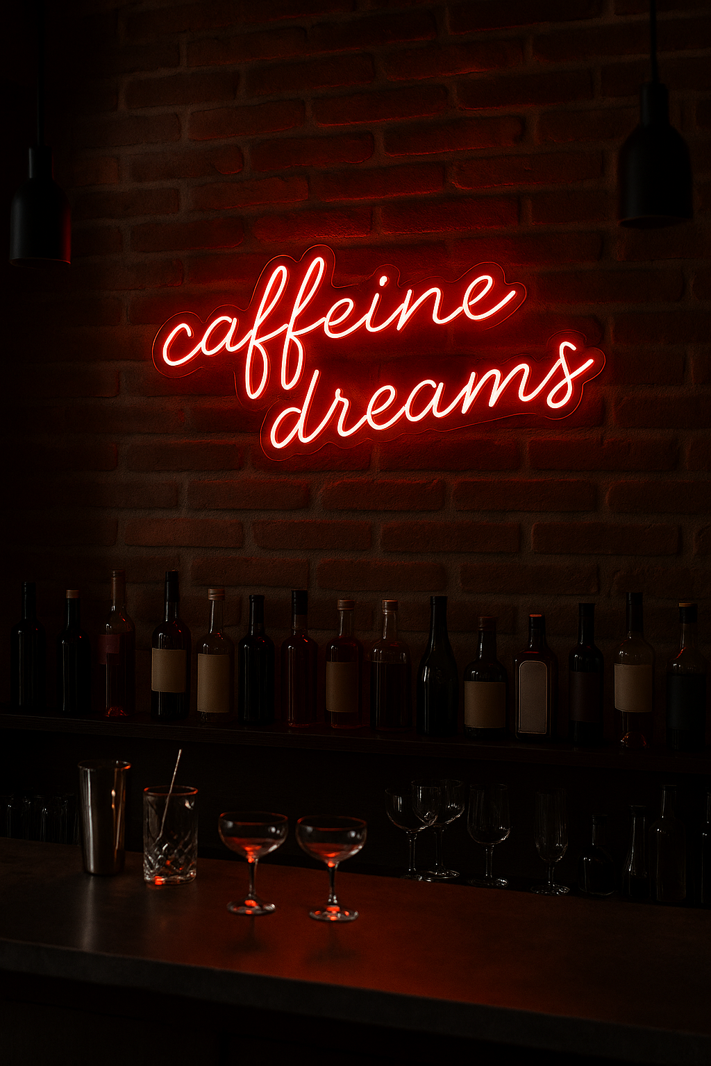 LED Neon Sign Caffeine Dreams 100 cm