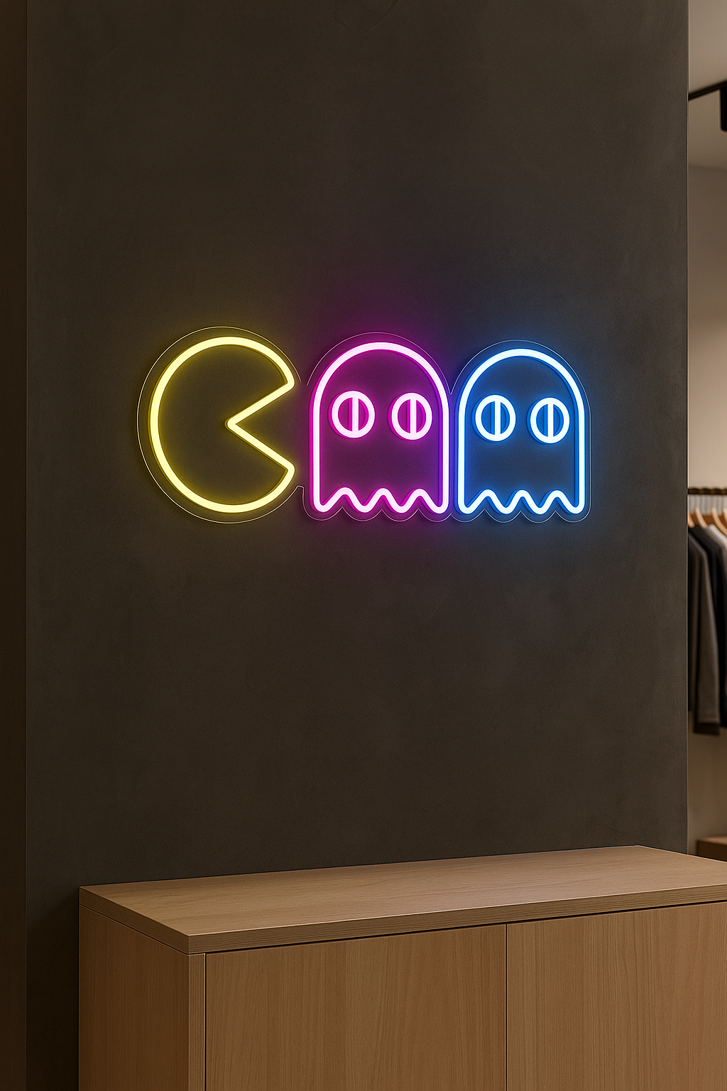 LED Neon Sign Pacman Ghost 100 cm