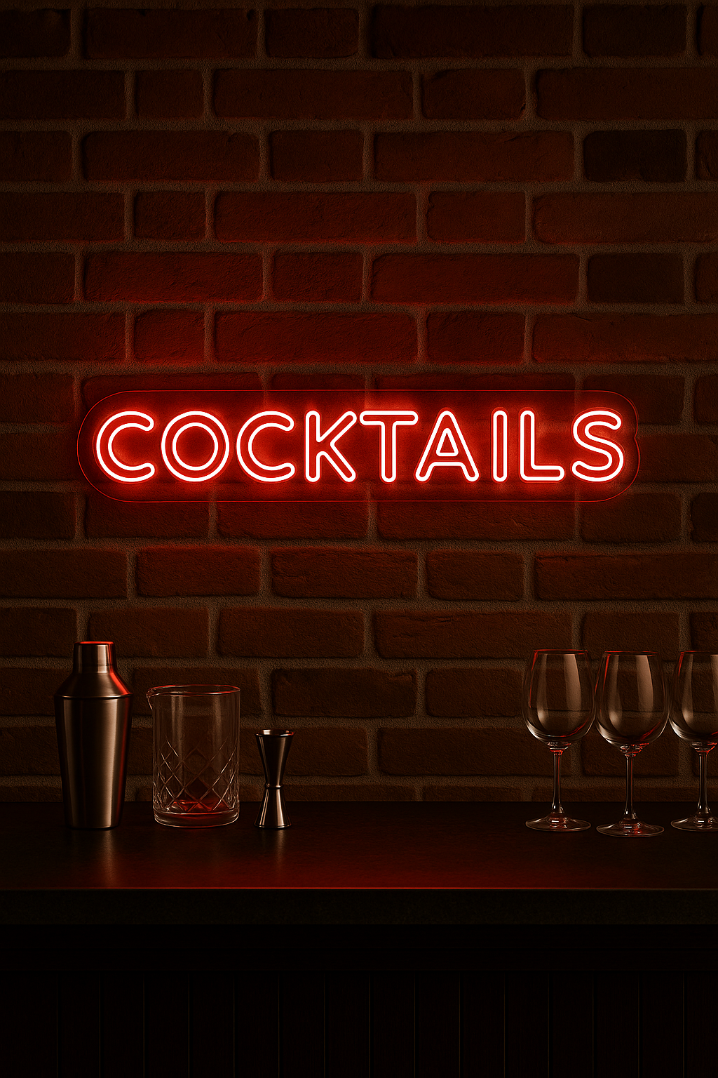 LED Neon Sign Cocktails 100 cm