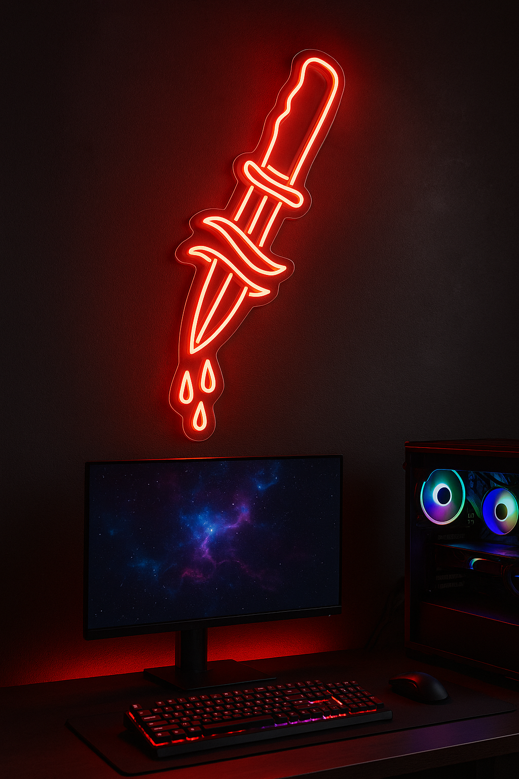 LED Neon Sign Dripping Dagger 100 cm