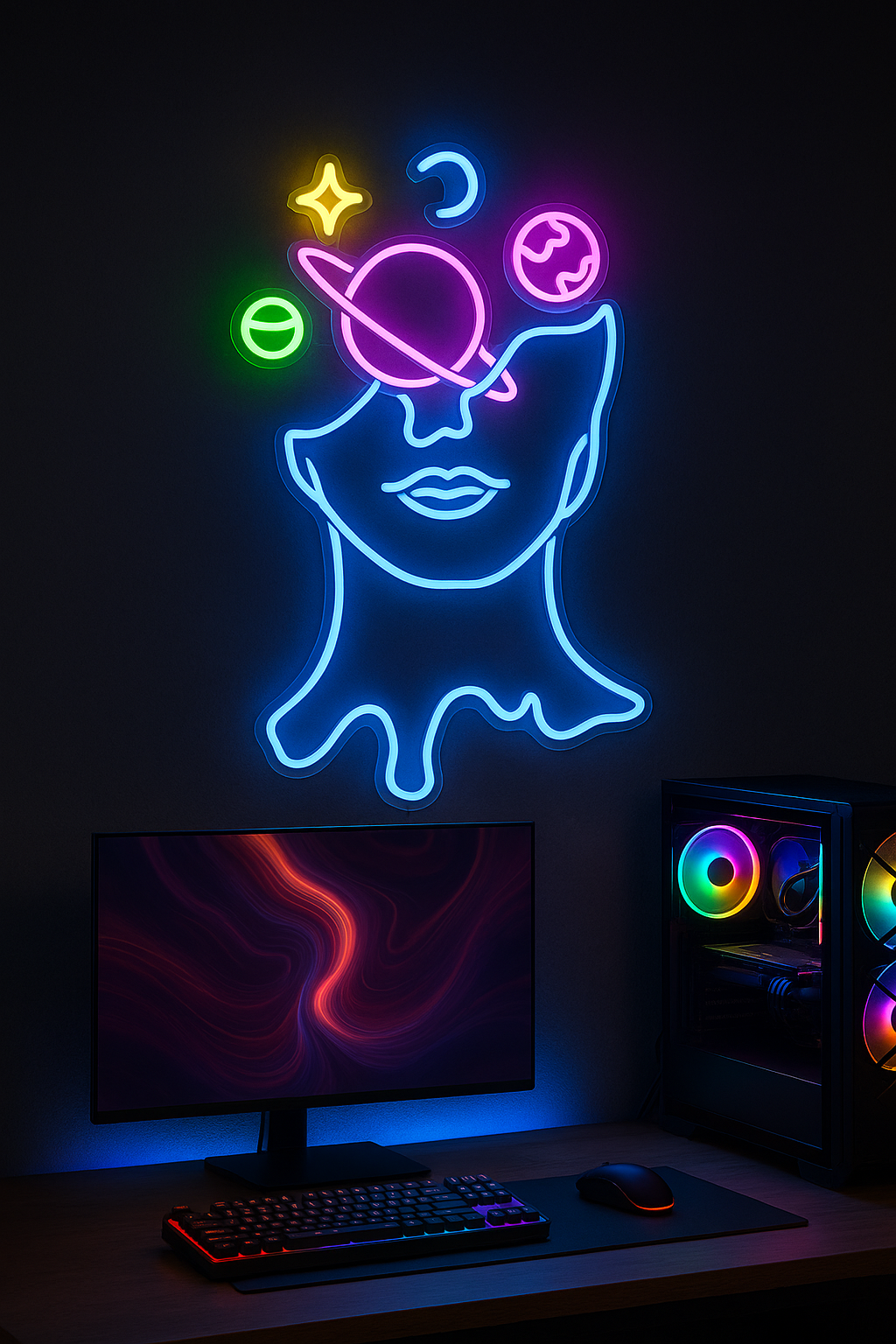 LED Neon Sign Galaxy Brain 60x100cm 100 cm