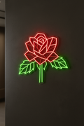 LED Neon Sign Geometric rose 100 cm