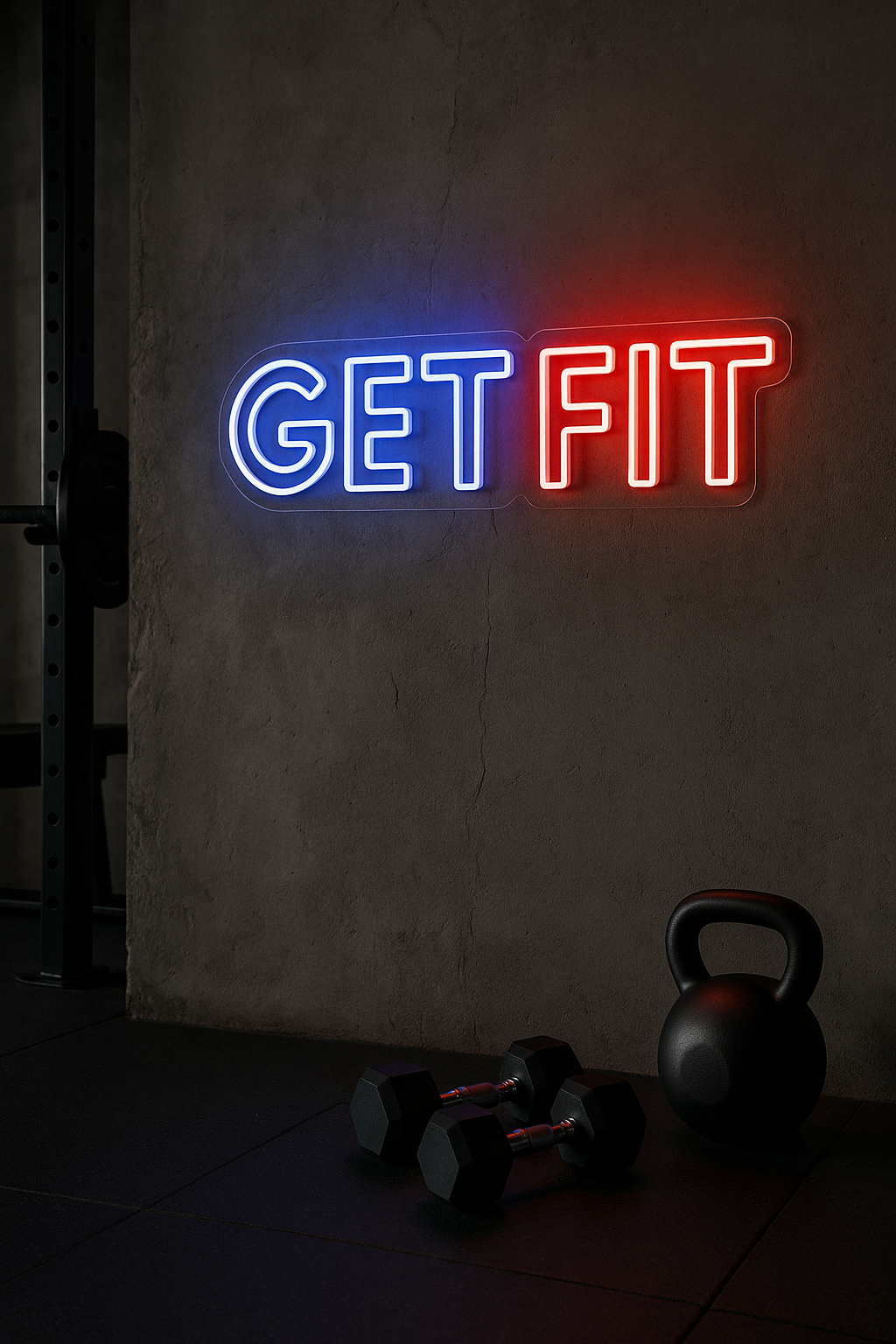 LED Neon Sign GET FIT 100 cm