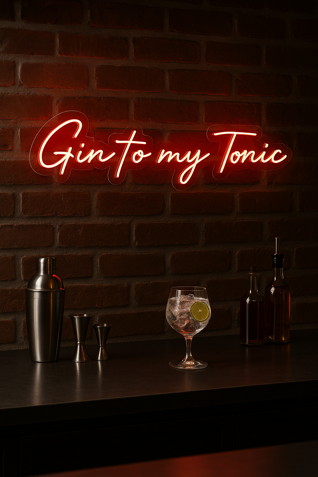 LED Neon Sign Gin to my Tonic 100 cm
