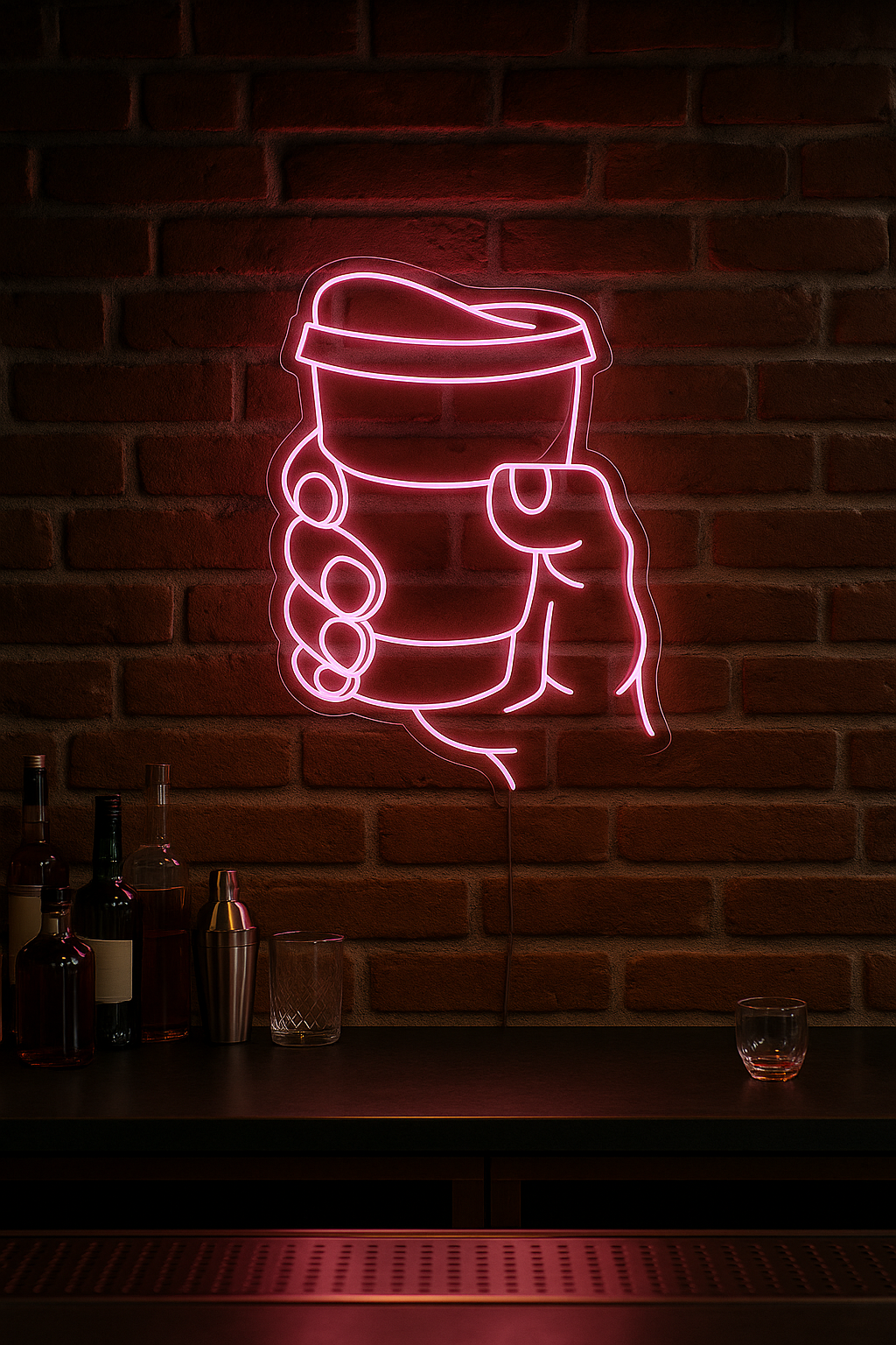 LED Neon Sign Grab a coffee 100 cm