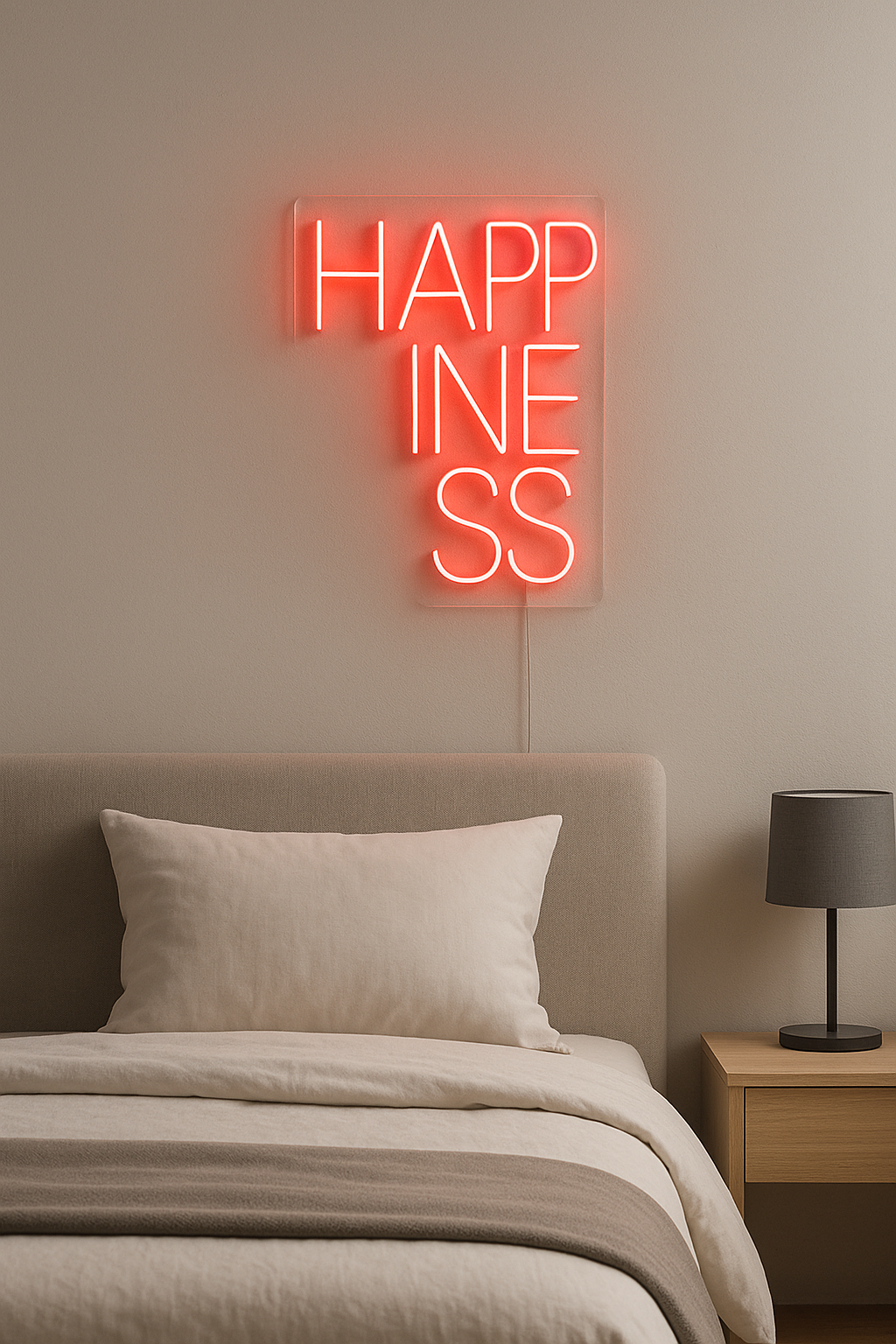 LED Neon Sign Happiness 100 cm