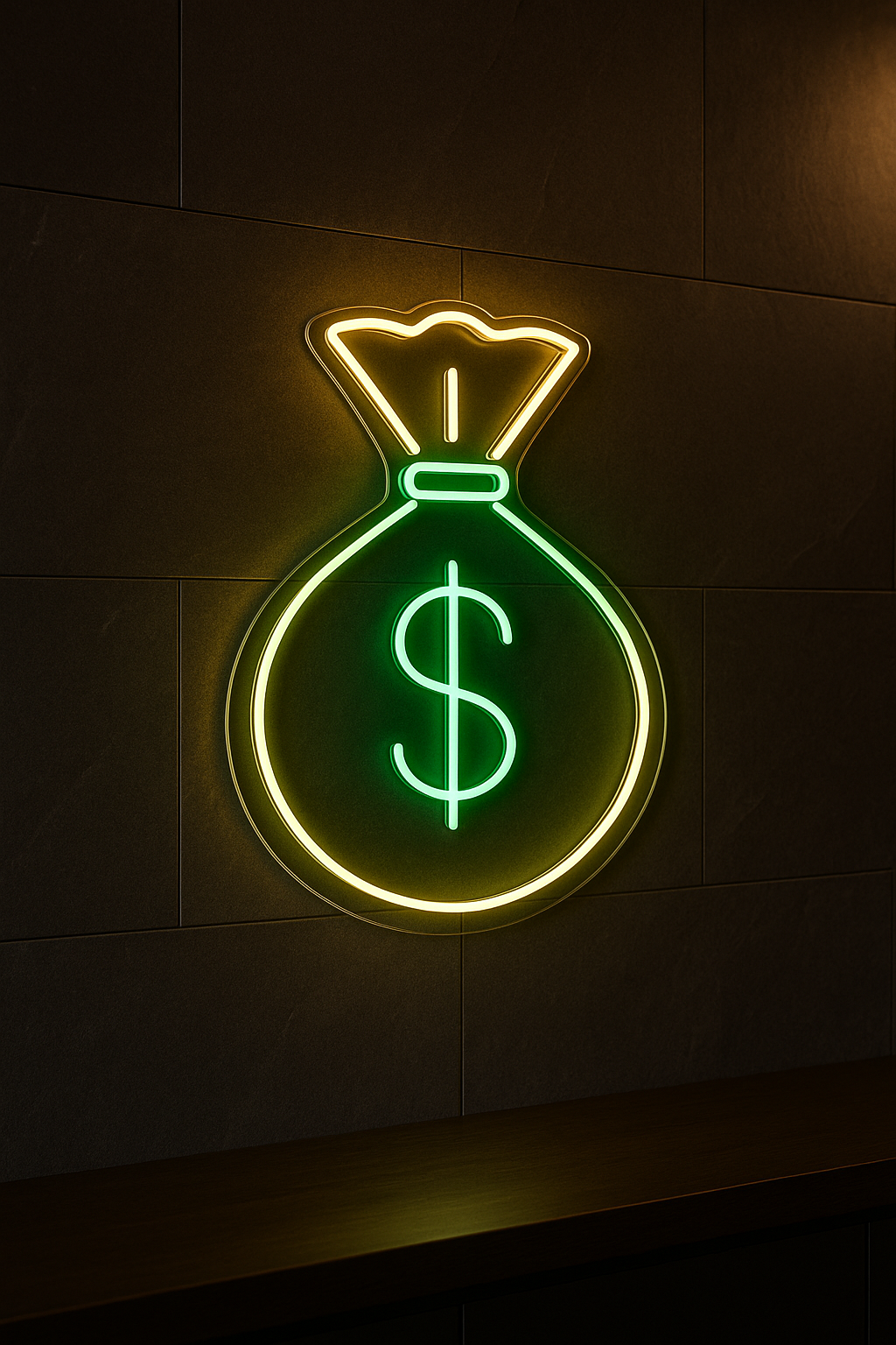 LED Neon Sign Money bag 100 cm