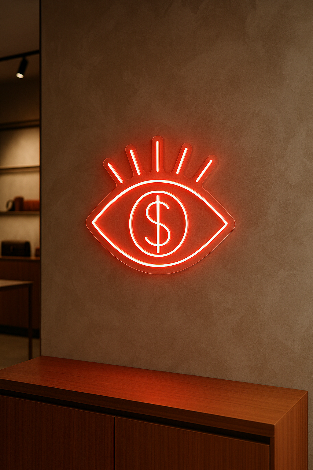 LED Neon Sign Money Eyes 100 cm