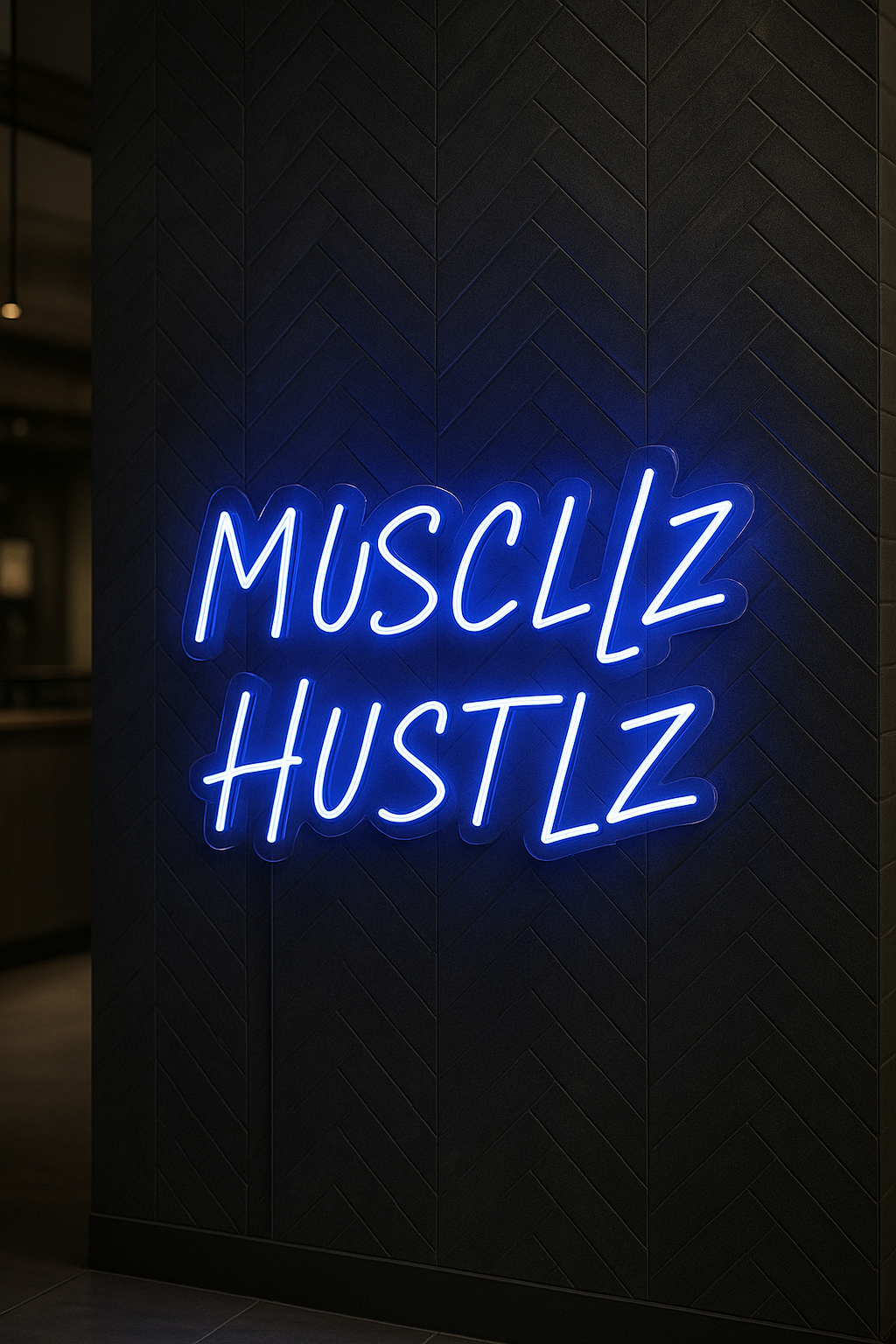 LED Neon Sign Muscle Hustle 100 cm