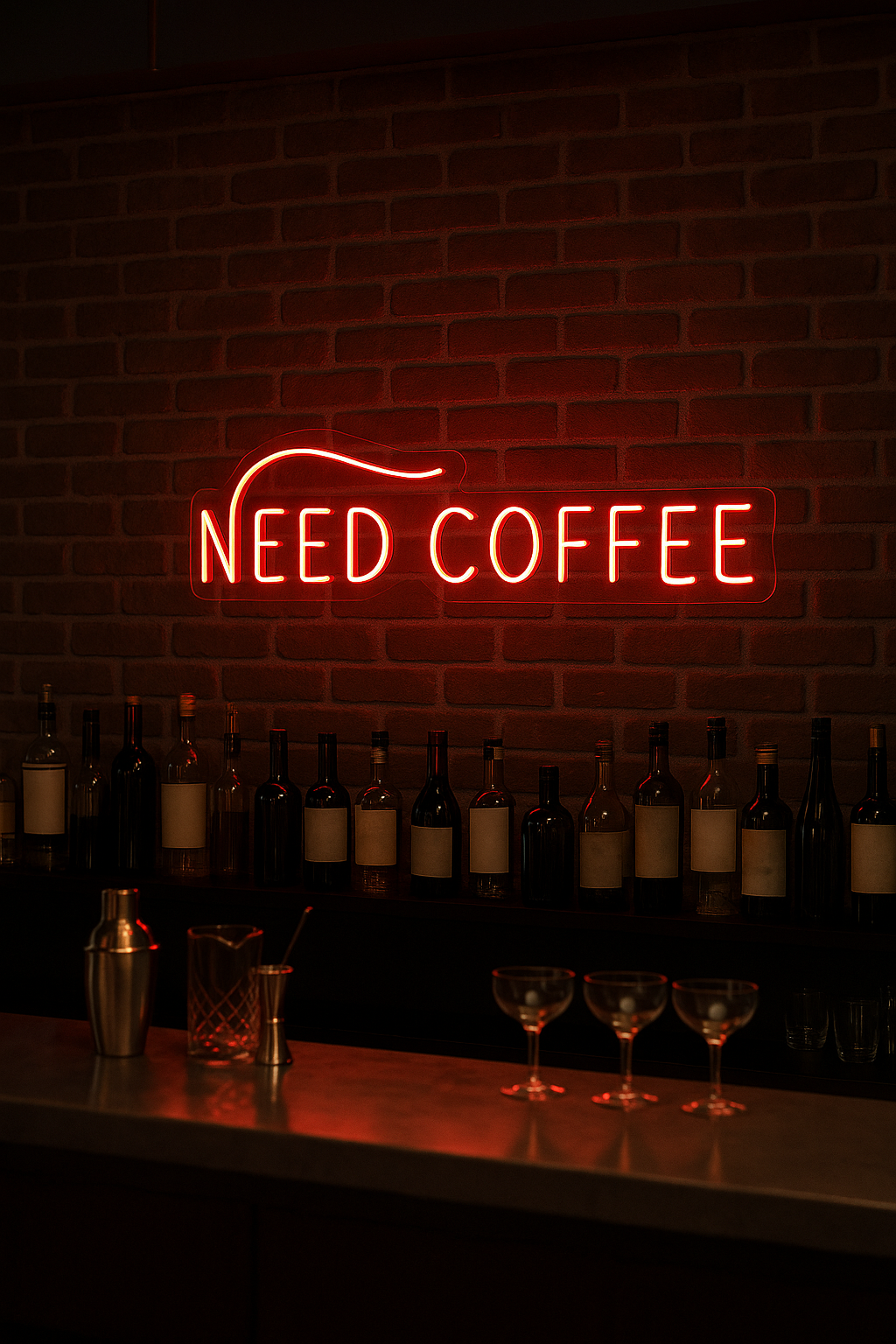 LED Neon Sign Need Coffee 100 cm