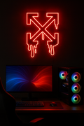 LED Neon Sign Off White Drip 100 cm