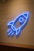 LED Neon Sign Rocket 100 cm