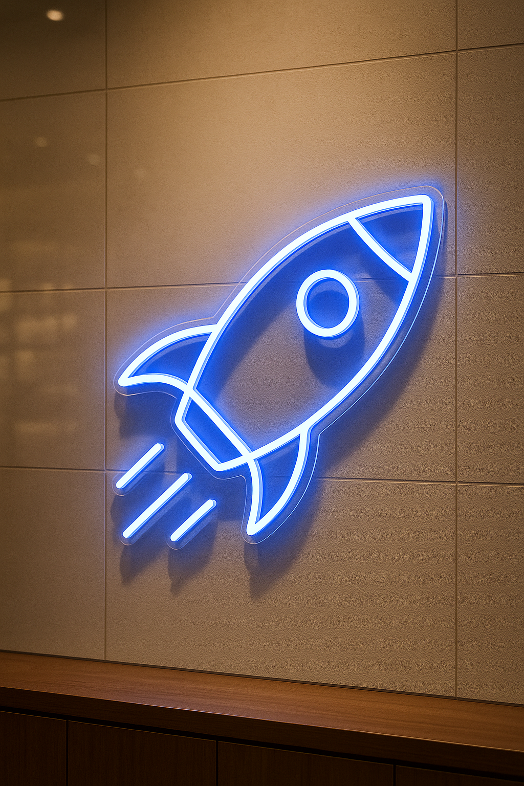 LED Neon Sign Rocket 100 cm
