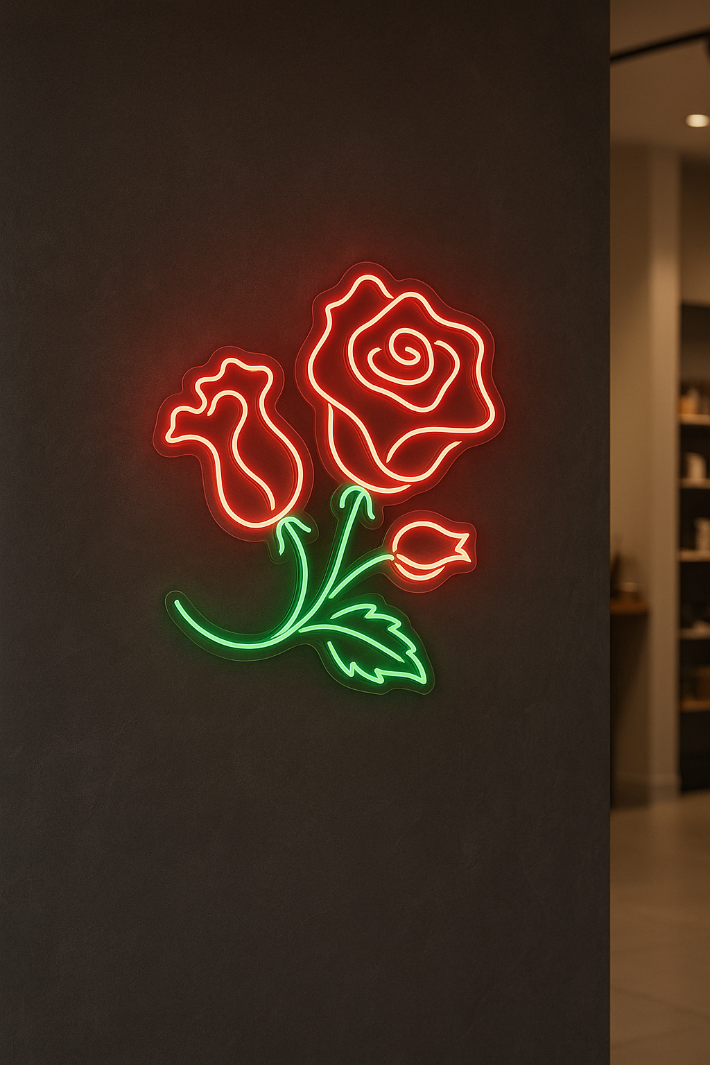 LED Neon Sign Roses 100 cm