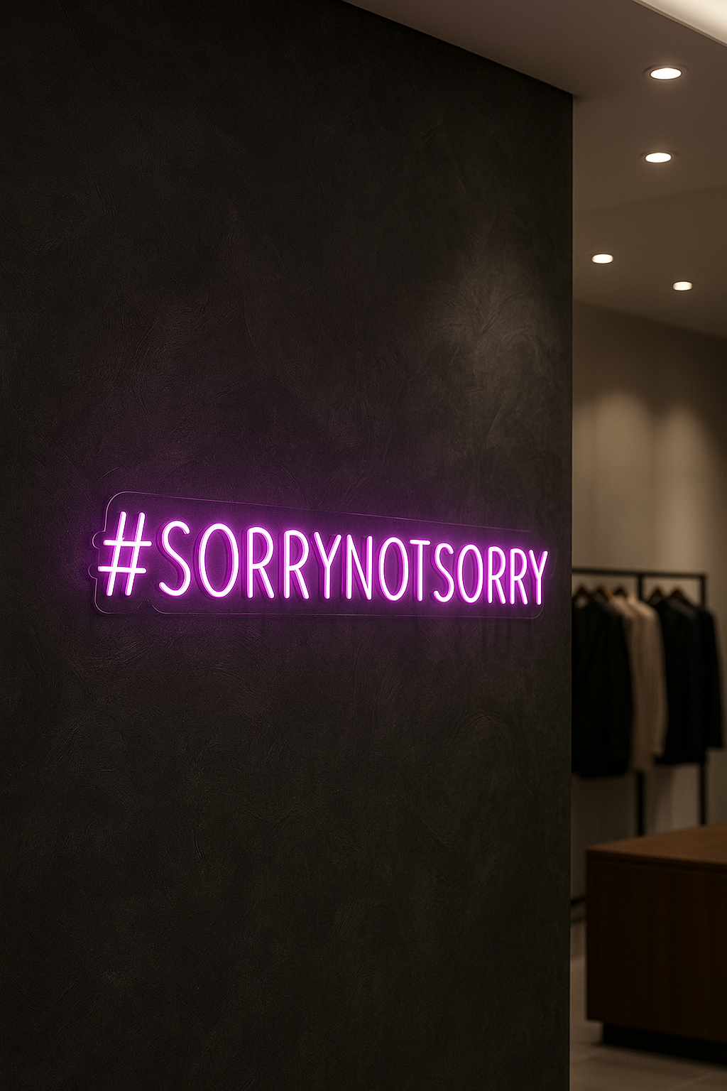 LED Neon Sign Sorry Not Sorry 100 cm