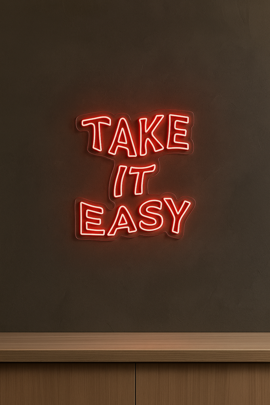 LED Neon Sign Take it easy 100 cm