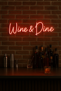 LED Neon Sign Wine & Dine 100 cm